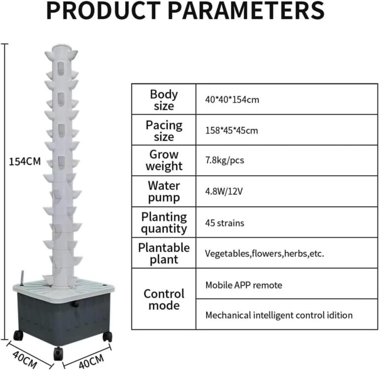 AMNOOL Hydroponic Tower Planting 15 Layers 45 Planting Points Indoor Vertical Gardening Greenhouse Farm hydroponic Planting kit - Image 7