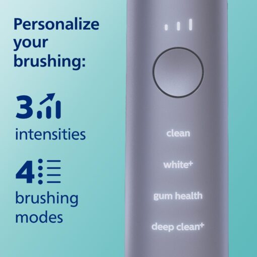Philips Sonicare DiamondClean Smart 9300 Electric Toothbrush, Sonic Toothbrush with App, Pressure Sensor, Brush Head Detection, 4 Brushing Modes and 3 Intensity Levels, Grey, Model HX9903/45 - Image 7