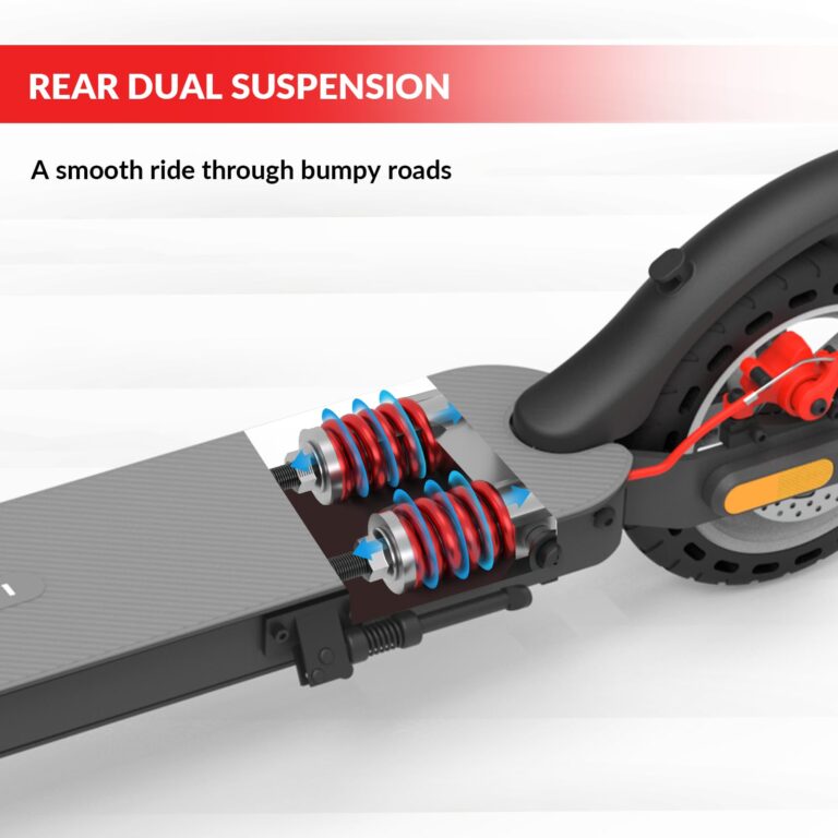 INVANTI E30 Electric Scooter with Smart APP, 19.9 Miles Range & 18 MPH, 350W Motor, 8.5" Solid Tires, Rear Suspension and Turn Signals, Foldable Electric Scooter for Adults and Teens - Image 7