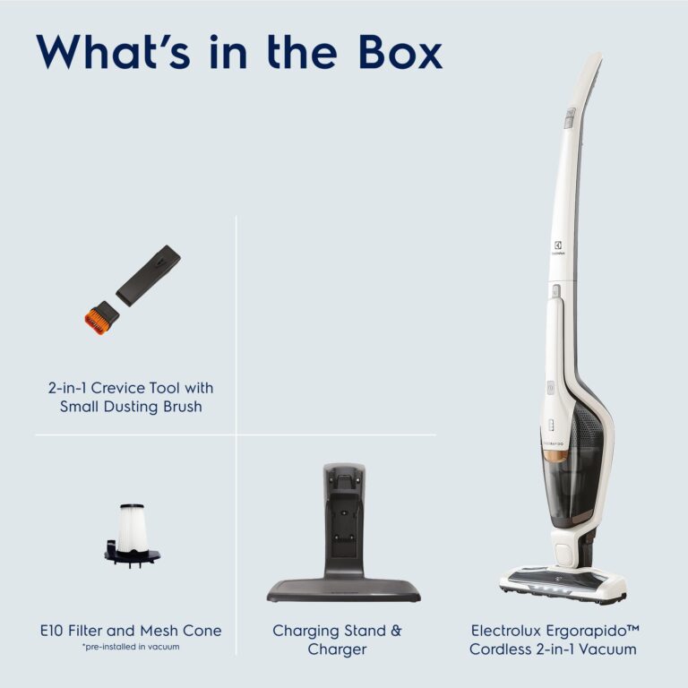 Electrolux Ergorapido Cordless 2-in-1 Vacuum Cleaner with High Suction Power and 180-Degree EasySteer Mobility, 48-Minute Run Time, 2 Power Modes, Satin White - Image 9