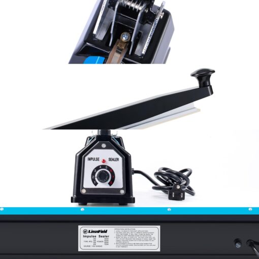 LinsnField Sealer Pro - 20 inch - 5mm Sealing Width - Impulse Heat Sealer Most Heavy Duty for Strong, Secure Sealing for Long Term Food Storage, Black - Image 8