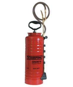 Chapin 19494 Made in USA 3.5 Gallon Tri-Poxy Industrial Open Head Sprayer for Professional Concrete Applications, Form Oils, Construction with All Brass Components, 3.5 gallons, Red