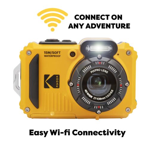 Kodak PIXPRO WPZ2 Rugged Waterproof Shockproof Digital Camera 16MP 4X Optical Zoom 1080P Full HD Video, 2.7 LCD (Yellow), 32GB SD Card, Black Compact Camera Case, Floating Strap, Bundle (7 Items) - Image 9
