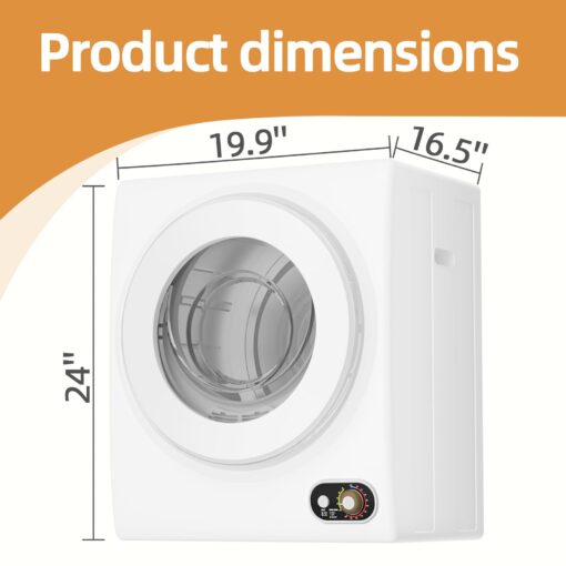 Elevon Compact Laundry 120V Clothes Stainless Steel Inner Tub, Electric Machine for Small Space, Apartments, hostels, RVs, 4 Modes Portable Dryer, 1.5 Cubic Feet, Gray - Image 6