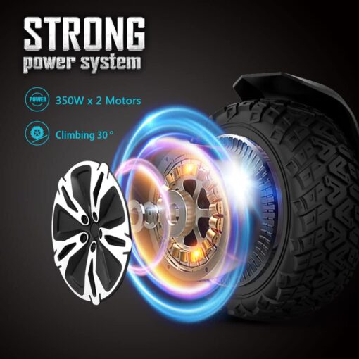 Gyroor Warrior 8.5 inch All Terrain Off Road Hoverboard with Bluetooth Speakers and LED Lights, UL2272 Certified Self Balancing Scooter - Image 3