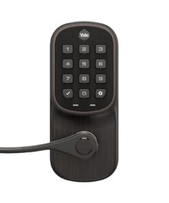 Yale | LiftMaster Smart Lock with Keypad Lever- Works with myQ App & Key by Amazon in-Garage Delivery when paired with Smart Garage Hub (sold separately), Oil Rubbed Bronze