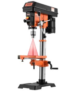 VEVOR 12 in Benchtop Drill Press, 5 Amp 120V, Variable Speed Cast Iron Bench Drill Press, 12 in Swing Distance 0-45° Tiltling Worktable with Laser Work Light, Tabletop Drilling Machine for Wood Metal