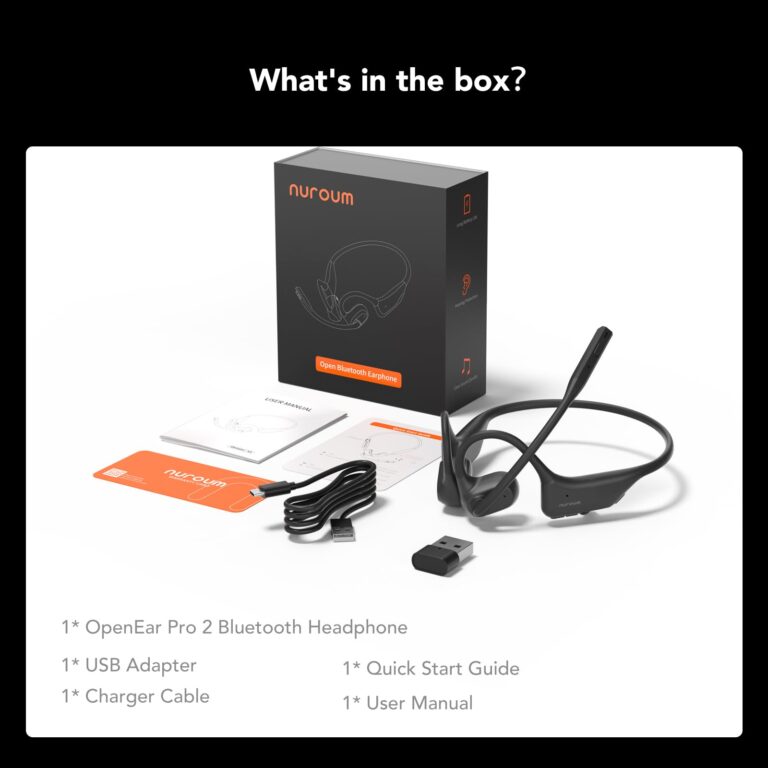 NUROUM OpenEar Pro 2 Headphones with Mic, ENC Noise Cancelling Microphone, Bluetooth 5.3 Multi-Point Connection, Sweatproof Wireless Headset for Work, 15H Comfort for Home Office, Driving - Image 2