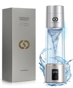 PUREPEBRIX 2025 Advanced Hydrogen Water Bottle Generator Silver Edition- Up to 6000+ ppb Alkaline Pitcher