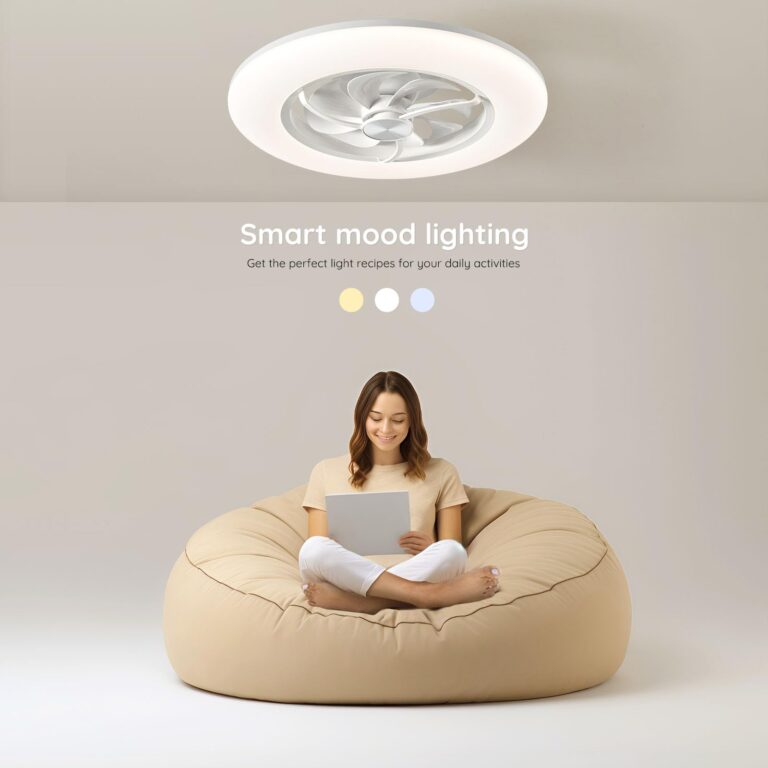 Orison Ceiling Fan with Light- 22.4 in Smart Low Profile Ceiling Fans with Alexa/Google Assistant/App Control 6 Speed Color Changing Ceiling Fan LED-RGB Back Ambient Light - Image 7
