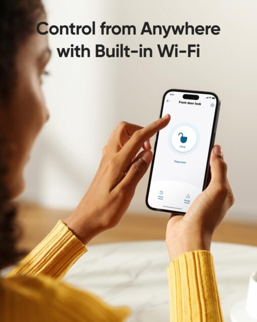 eufy Security Smart Lock C220 with Door Lever, Fingerprint Keyless Entry Door Lock, Built-in Wi-Fi, App Remote Control, Front Door Deadbolt, 8 Months Battery, Reliable Power, IP53 Waterproof - Image 5