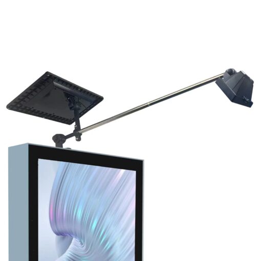 Solar Billboard Light,Metal Aluminum Lamp Heads Solar Sign Light ,12W 12000AMH Li-on Battery, 60 LED Super Bright Llight , Used for Real Estate Signs, Commercial, Advertising, Highway Sign Lighting