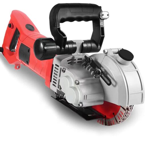 TIEKJOT 110 V Wall Chaser Groove Cutting Machine Electric Concrete Cutter 4800 W for Brick Grooving Slotting Power Masonry Saw With 5 Pcs 5 Inch Saw Blades Infrared Sighting and Dustproof