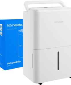 hOmeLabs 1,000 Sq. Ft Portable Dehumidifier - Ideal for Home Bedroom, Bathroom, Office and Small Sized Rooms - Ultra Quiet, Compact with Drain Hose Included - 8 pint