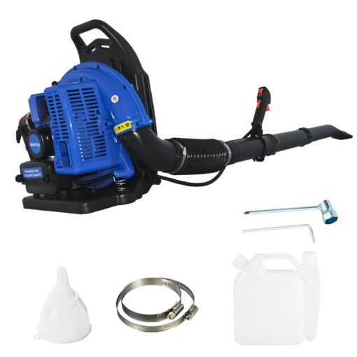 72CC Gas Backpack Leaf Blower, 3.6HP 2 Stroke Engine Gas Blower, Airflow, Grass Lawn Blow Air Cooling Gasoline Grass Blow, Efficient Lawn