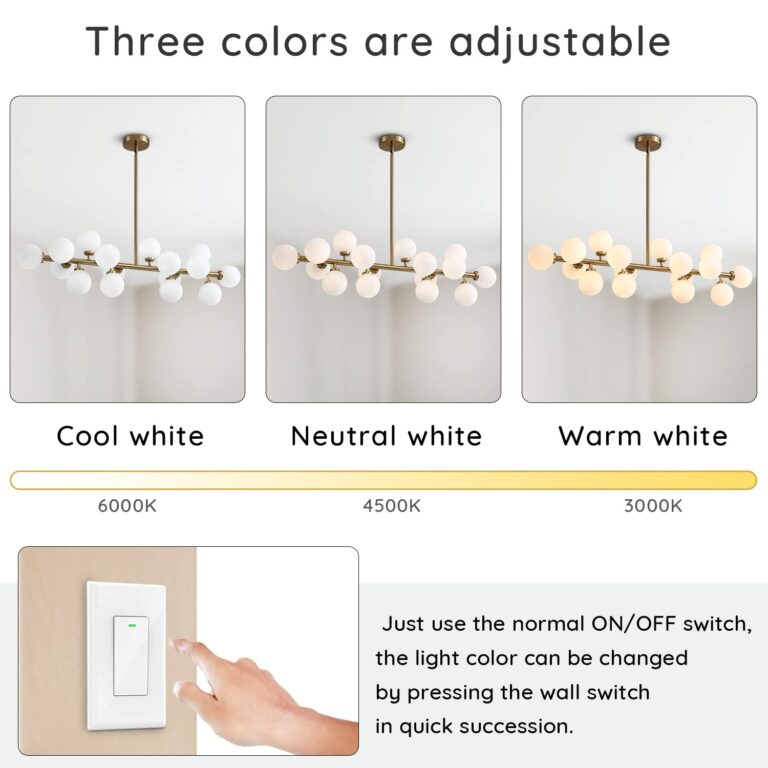 CROSSIO Mid Century Modern Gold Chandelier Rectangle Pendant Fixtures Linear Sputnik Chandeliers for Kitchen Island Dining Room Over Table - Image 7