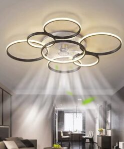 SNOWUNDER 41" Modern Ceiling Fan with Light, Flush Mount Celing Fan with Led Light and Remote Control for Living Room，Tri-Color Light 6-Speed Wind