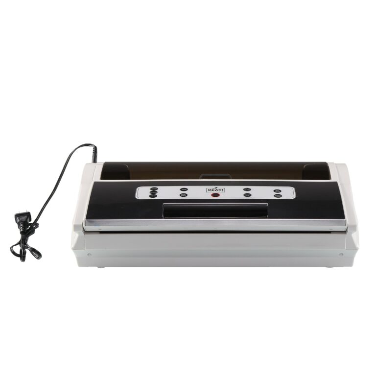 MEAT! Pro External Vacuum Sealer with Removeable Drip Tray, 14 inch Sealing Bar, Locking Latch, Bag Roll Storage, and Status Light for Preserving Meat and Vegetables