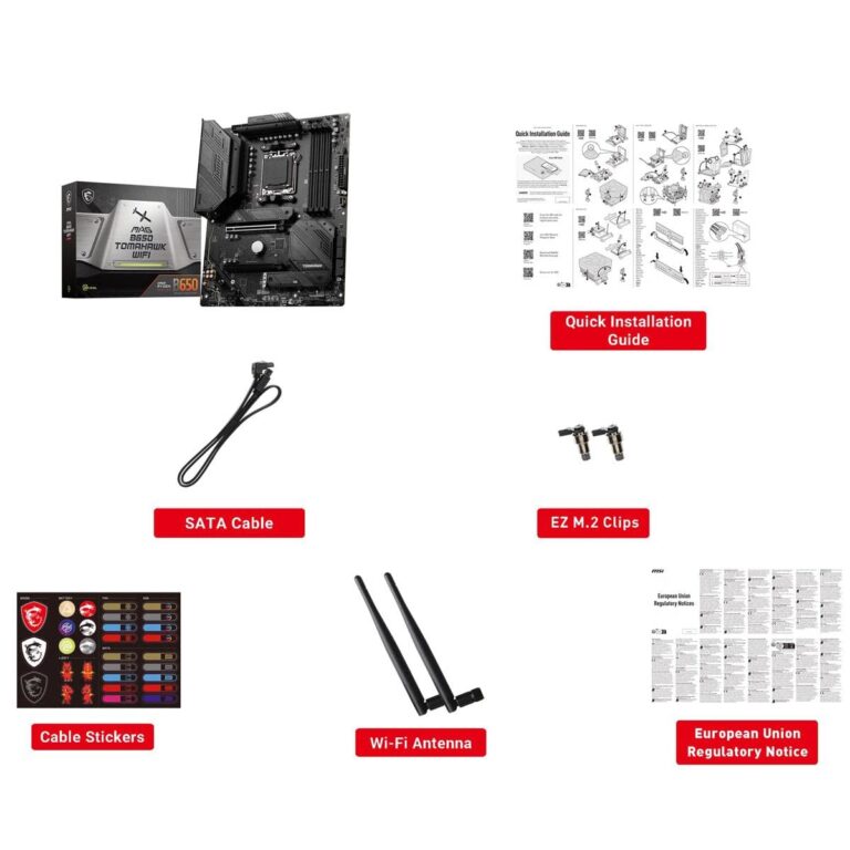 MSI MAG B650 Tomahawk WiFi Gaming Motherboard (AMD Ryzen 9000/8000/7000 Series Processors, AM5, DDR5, PCIe 4.0, M.2, SATA 6Gb/s, USB 3.2 Gen 2, HDMI/DP, Wi-Fi 6E, Bluetooth 5.3, 2.5Gbps LAN, ATX) - Image 3