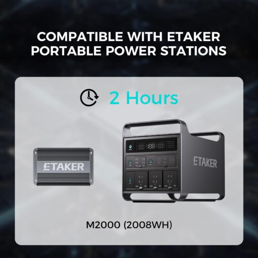 ETaker F1000 Alternator & Solar Charger Compatible with Power Station, Max 1000W DC to DC Battery Charger for SUVs, RVs, Boats, Trucks - Image 2