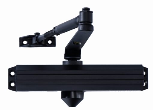 LYNN HARDWARE Medium/Heavy Duty Commercial Door Closer - DC7016 Surface Mounted, Grade 1- ADA & UL 3 Hour Fire Rated, Adjustable Size 1-6 for entrances & Aluminum storefronts- US19 Matte Black