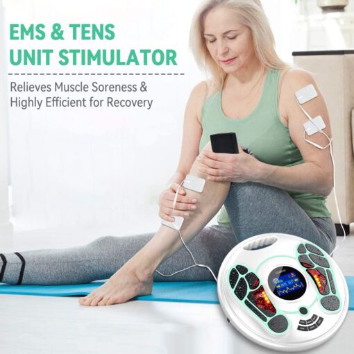 EMS & TENS Foot Circulation Stimulator, Improves Foot Blood Circulation, EMS Foot Massager for Neuropathy, Relieves Body Pains & Plantar Fasciitis, FSA & HSA Eligible TENS Unit for Feet Therapy - Image 7