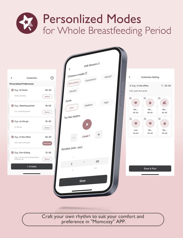Momcozy Breast Pump Hands Free Upgraded Mobile Flow | M9, App Discreet Control with Personalized Multi-Modes & 15 Levels, Wearable Breast Pump 24mm - Image 6