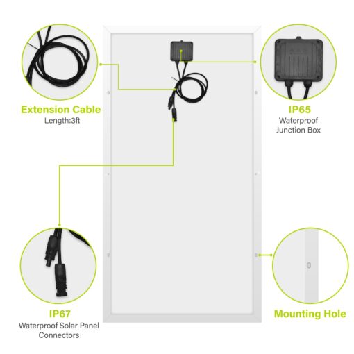 Newpowa 180W(Watt) Solar Panel12V Monocrystalline High Efficiency PV Module Off Grid for RV Trailer Camper Rooftop - Image 6