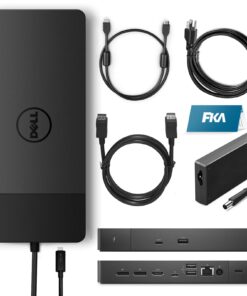 Dell WD22TB4 Docking Station, Performance Thunderbolt 4 Dock - 3 Year Warranty, WD22TB4 with 180W Power Adapter + 130W Power Delivery + ZoomSpeed HDMI Cable + ZoomSpeed DisplayPort Cable (New)