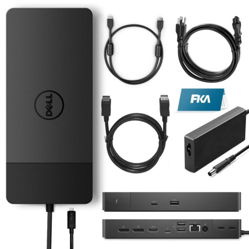 Dell WD22TB4 Docking Station, Performance Thunderbolt 4 Dock - 3 Year Warranty, WD22TB4 with 180W Power Adapter + 130W Power Delivery + ZoomSpeed HDMI Cable + ZoomSpeed DisplayPort Cable (New)