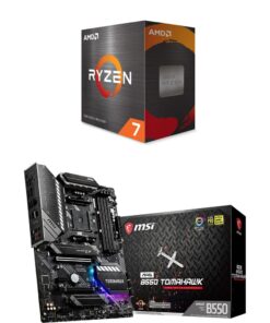 MSI MAG B550 Tomahawk Gaming Motherboard + AMD Ryzen 7 5800X 8-Core Desktop Processor (AM4, DDR4, PCIe 4.0, USB 3.2 Gen 2, ATX)