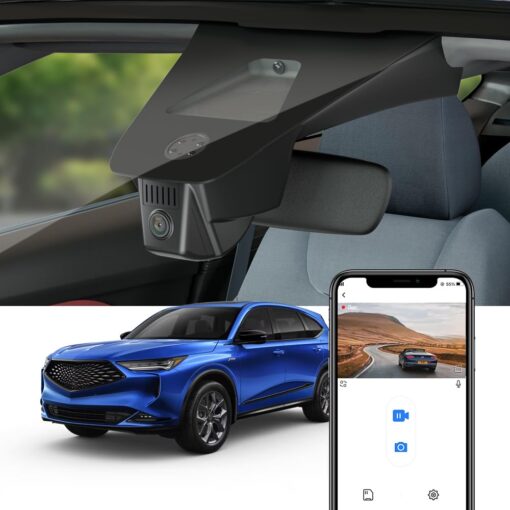 Fitcamx 4K Dash Cam Suitable for Acura MDX 2022 2023 2024 with Auto Dimming (4th Gen), OEM Factory Look, UHD 2160P Video, Built-in WiFi & APP, Loop Recording, G-Sensor, Easy to Install, 64GB Card