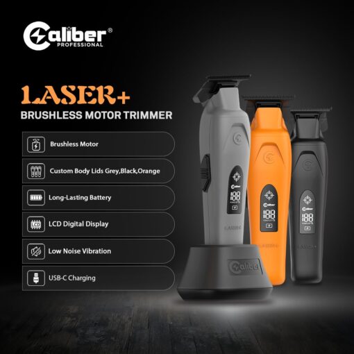 Caliber Laser+ Professional Hair Trimmer, Brushless Motor, LCD Display, DLC Blades, Cordless - Image 7