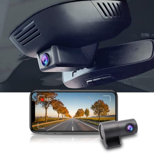 Fitcamx Front 4K+Rear 1080P Dash Cam Adapts for Volvo XC40 & XC40 Recharge B4 B5 T4 T5 P8 (Model B), OEM Look, Dual HD Video, Built-in WiFi & APP, Loop Recording, G-Sensor, Easy to Use, 128GB Card