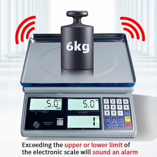 JAJKAFCL 0.1g High-Precision Electronic Scale Industrial Counting Weighing LCD Display Tare Function Platform Scale for Fruits Veggi Scale Weighing Balance(6kg/0.1g) - Image 4