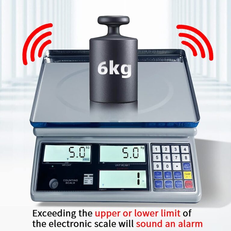 JAJKAFCL 0.1g High-Precision Electronic Scale Industrial Counting Weighing LCD Display Tare Function Platform Scale for Fruits Veggi Scale Weighing Balance(6kg/0.1g) - Image 4