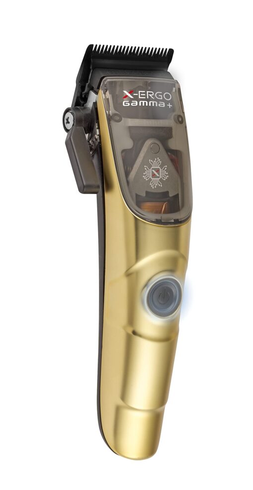 GAMMA+ X-Ergo Professional Cordless Hair Clipper 9V Microchipped Magnetic Motor, 3 Custom Lids in Matte Chrome, Gold, Rose Gold - Image 2
