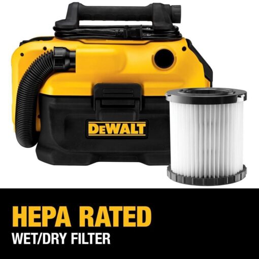 DEWALT 20V MAX Wet/Dry Vacuum, Cordless and Corded, Versatile Power Source, Portable Shop Vacuum, Tool Only (DCV581H) - Image 3
