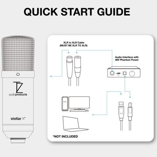 TZ Stellar X2 Large Diaphragm Cardioid Condenser XLR Microphone - Image 5