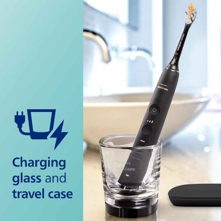 Philips Sonicare DiamondClean Smart 9300 Electric Toothbrush, Sonic Toothbrush with App, Pressure Sensor, Brush Head Detection, 4 Brushing Modes and 3 Intensity Levels, Black, Model HX9903/15 - Image 3
