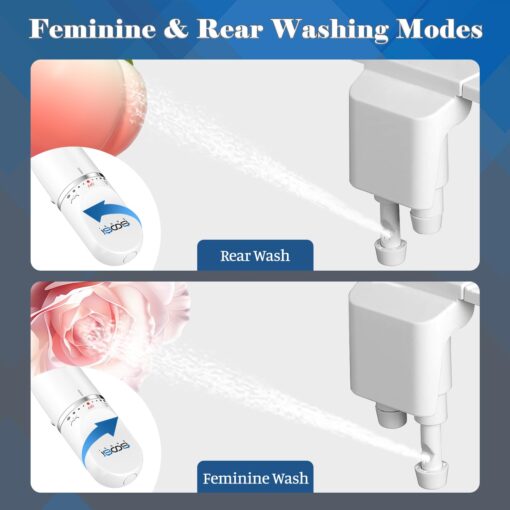 Ultra-Slim Bidet Attachment for Toilet Dual Nozzles Feminine & Rear Wash Bidet Toilet Seat Attachment Non Electric Self Cleaning Fresh Cold Water Toilet Bidets Spray Jet Easy Install (Silver) - Image 6