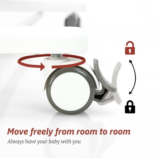 VaVaSoo Rocking Bassinet for Baby Automatic Bedside Crib Electric Baby Cradle 5 Heights Adjustable Bedside Sleeper for Infant Smart Auto Rocking Crib 3 in 1 Bassinet on Wheels, Light Grey - Image 4