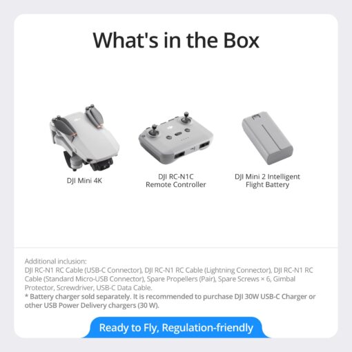DJI Mini 4K, Drone with 4K UHD Camera for Adults, Under 249 g, 3-Axis Gimbal Stabilization, 10km Video Transmission, Auto Return, Wind Resistance, 1 Battery for 31-Min Max Flight Time, Intelligent Flight - Image 2