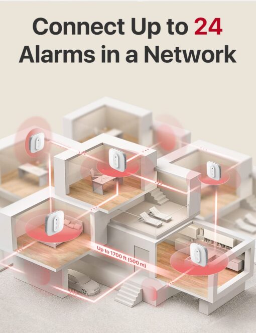 X-Sense Battery Powered Combination Smoke and Carbon Monoxide Detector with Voice Location, Wireless Interconnected Smoke Detector Carbon Monoxide Detector Combo, Model XP02-WR, 6-Pack - Image 6