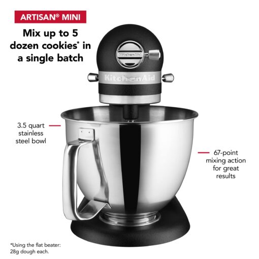 KitchenAid Artisan Mini 3.5 Quart Tilt-Head Stand Mixer - KSM3316X - Cast Iron Black - Image 5