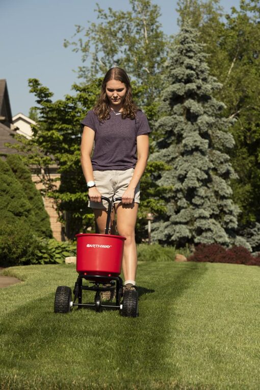 EarthWay 2600A-Plus 40 LB (18 KG) Walk-Behind Broadcast Fertilizer Spreader, Garden Seeder, Salt Spreader with 9 inch Pneumatic Tires, Made in America - Image 8