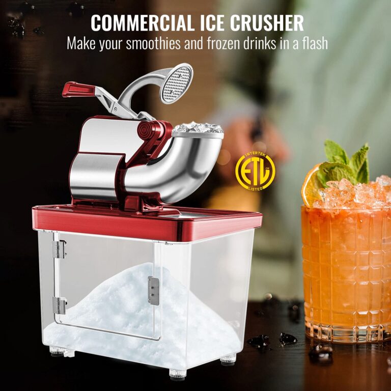 VEVOR 110V Commercial Ice Crusher 661LBS/H, ETL Approved 300W Electric Snow Cone Machine with Dual Blades, Stainless Steel Shaved Ice Machine with Safety On/Off Switch for Family, Restaurants, Bars - Image 3