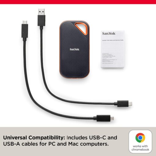 SanDisk 2TB Extreme PRO Portable SSD - Up to 2000MB/s - USB-C, USB 3.2 Gen 2x2, IP65 Water and Dust Resistance, Updated Firmware - External Solid State Drive - SDSSDE81-2T00-G25 - Image 5