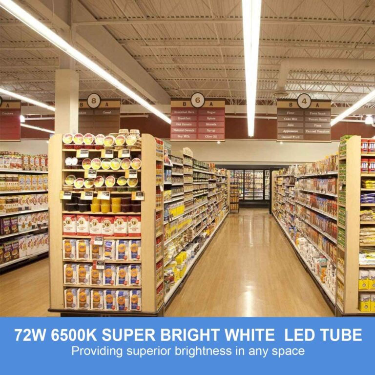 Henwsi 8FT LED Shop Light Fixture, White 10 Pack T8 Integrated Tube Lights, 72W 9500LM 6500K High Output Clear Cover, V Shape 270 Degree Lighting for Garage Warehouse, Upgraded Lights Plug and Play - Image 3