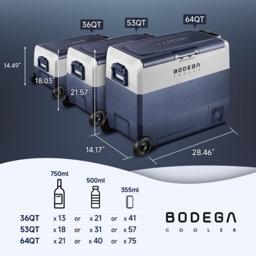 BODEGACOOLER 12 Volt Car Refrigerator,38 Quart Portable Freezer,Car Fridge Dual Zone APP Control,36L -4℉-68℉ Electric Compressor Cooler 12/24V DC and 100-240V AC for RV,Travel,Camping,Road Trip - Image 3
